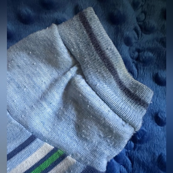 Health-tex 70’s Vintage Baby Blue Striped Soft Shirt and Shorts - Picture 11 of 12